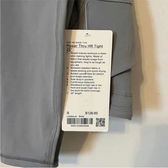 Lululemon - NWT Power Thru - leggings with pockets - size 0 - Picture 5 of 9